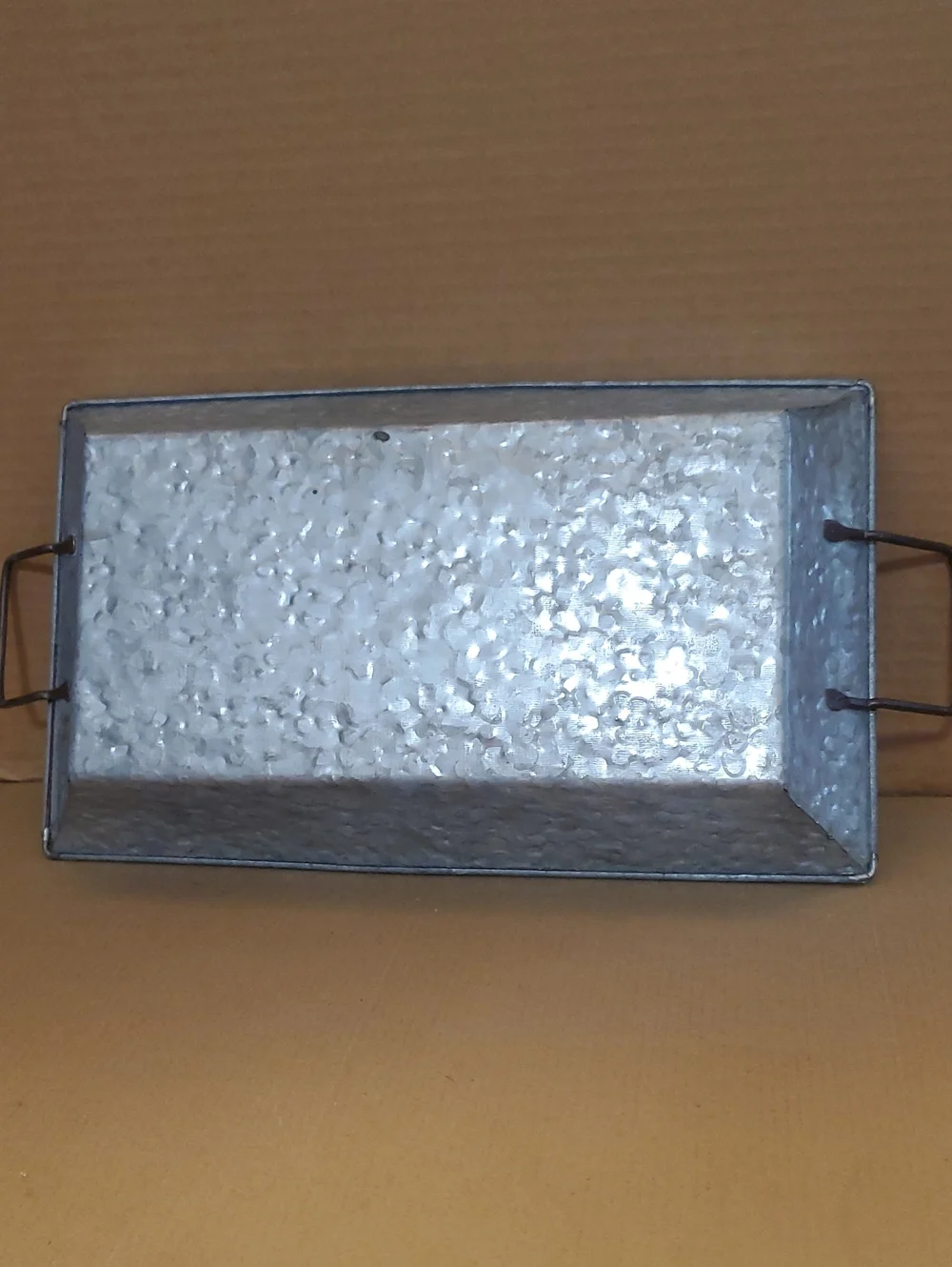 Galvanized Metal Rectangular Tub - Silver/Rustic